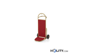 Chariot porte bagage hotel laiton tapis rouge