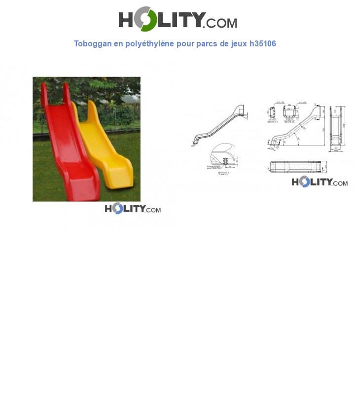 Toboggan en polyéthylène pour parcs de jeux h35106