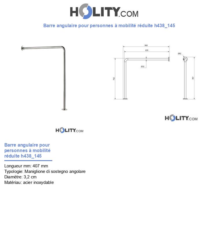 Barre angulaire pour personnes à mobilité réduite h438_145