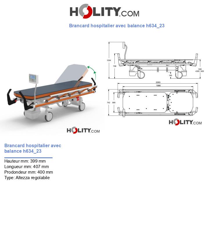 Brancard hospitalier avec balance h634_23